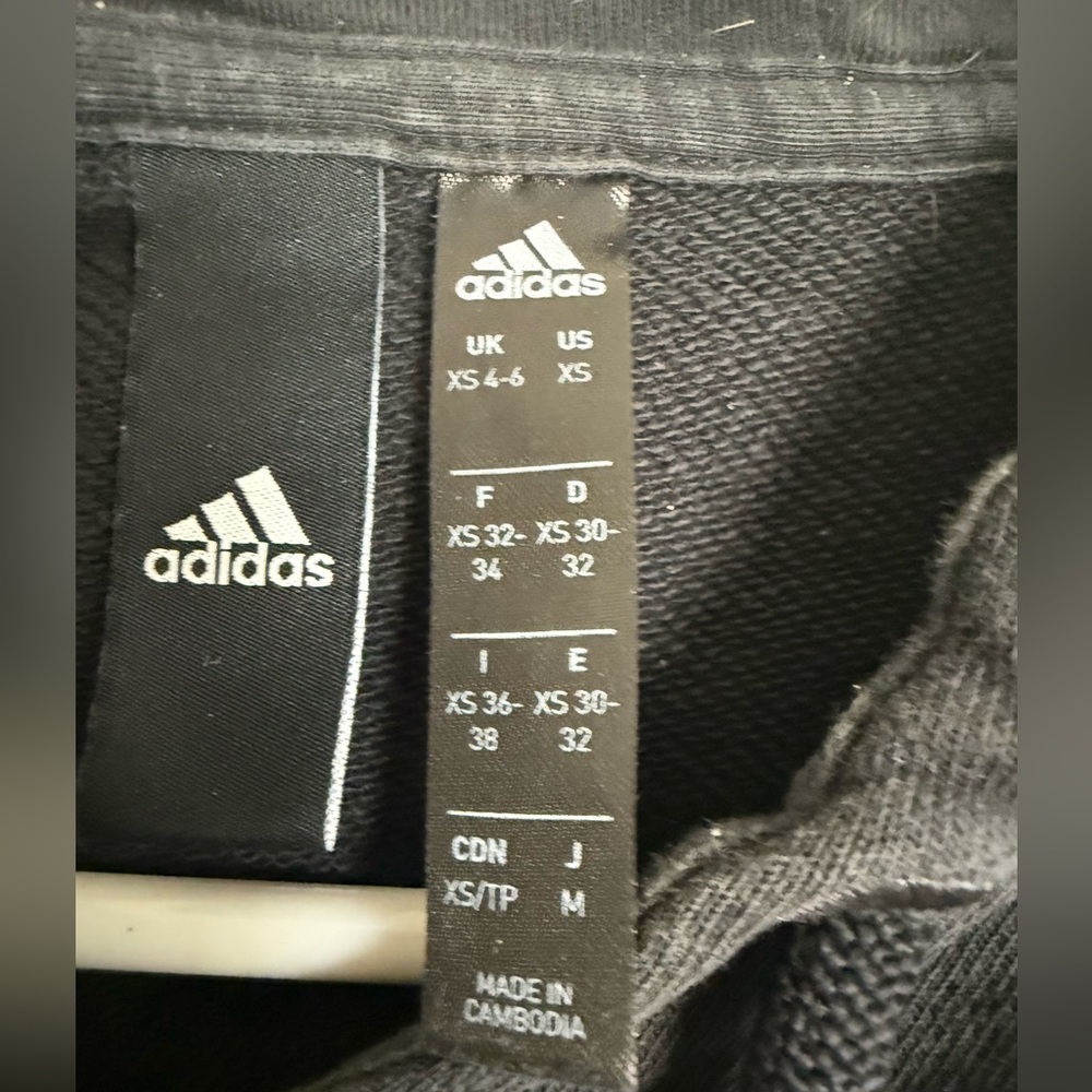 ADIDAS Black Cropped Hoodie with Green Iridescent Logo - XS - Picture 5 of 5